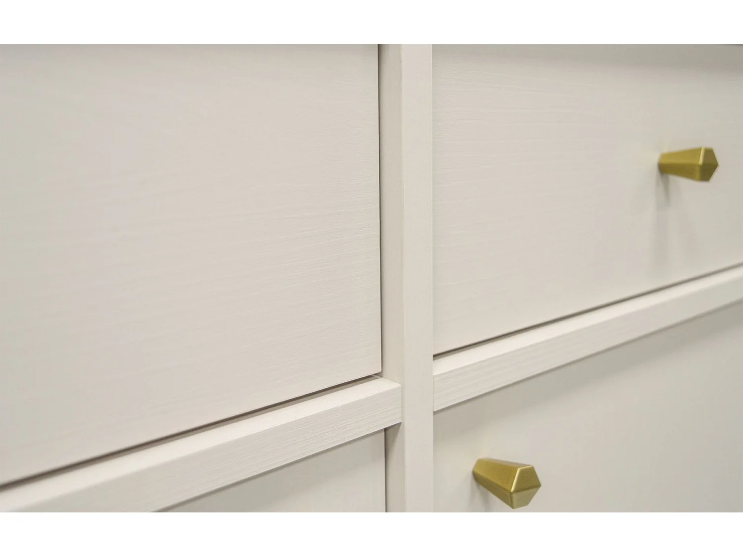 Buffet 1 porte 3 tiroirs - 100 cm - beige avec étagères - OKTIO