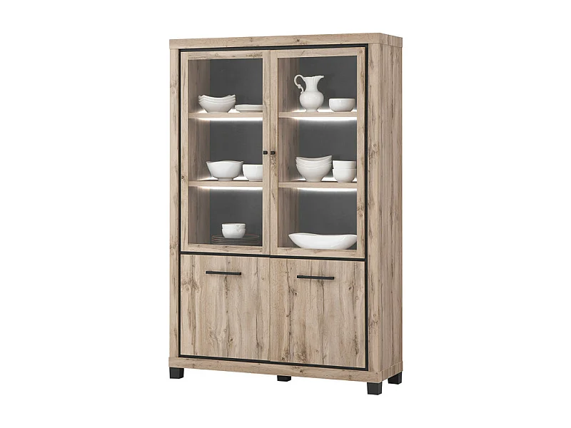 Vitrine avec éclairage 2+2 portes Elégance