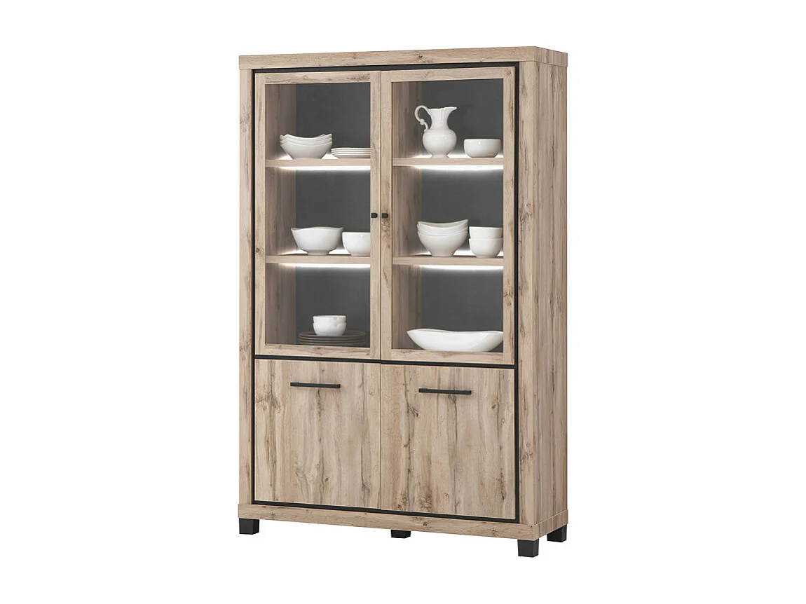 Vitrine avec éclairage 2+2 portes Elégance