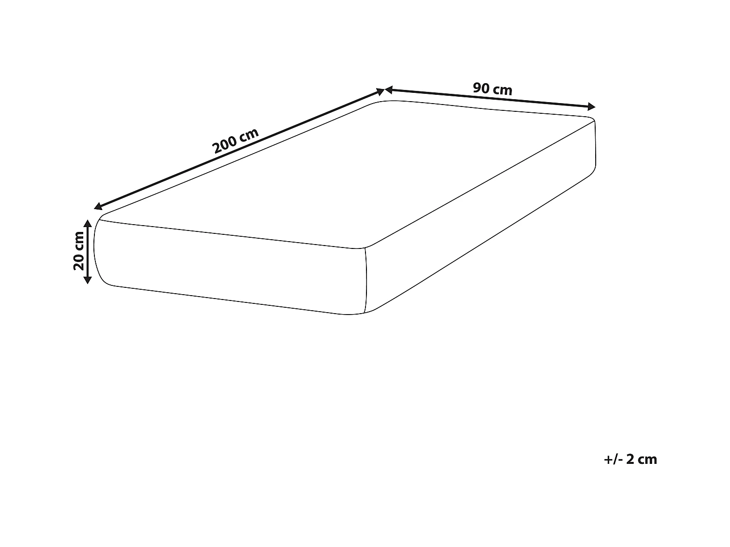 Schuimmatras met afneembare hoes 90 x 200 cm PRECIOUS
