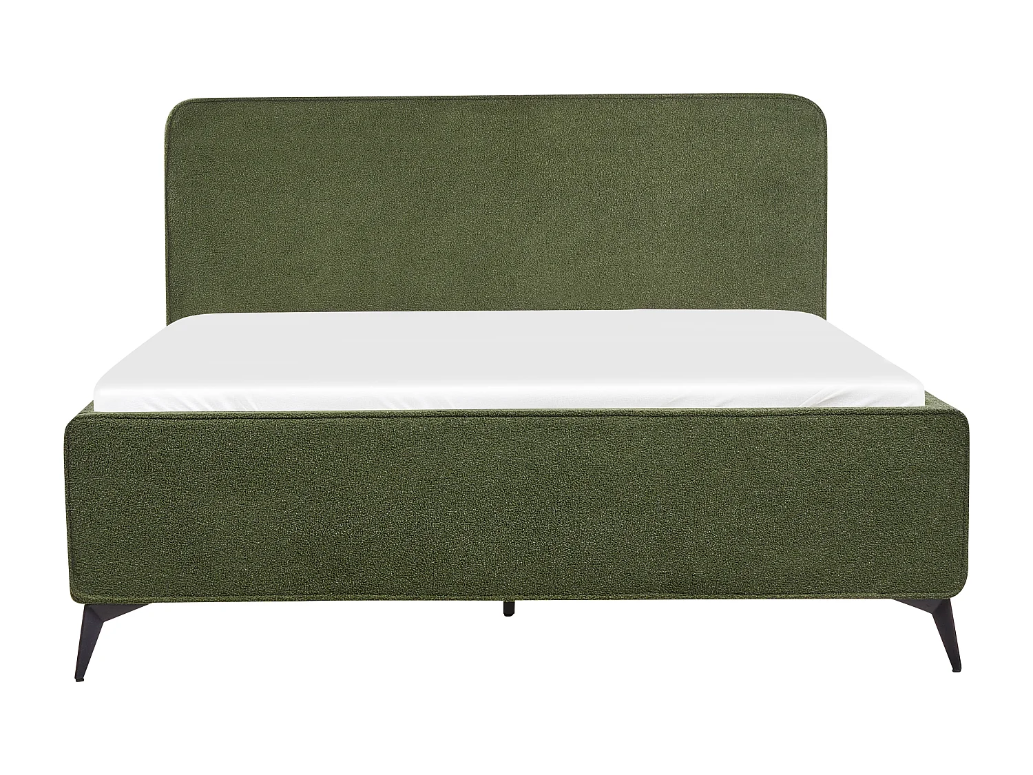 Lit avec sommier Bouclé VALOGNES 160 x 200 cm Vert foncé
