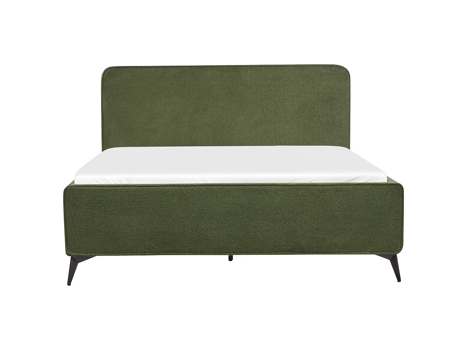 Lit avec sommier Bouclé VALOGNES 160 x 200 cm Vert foncé