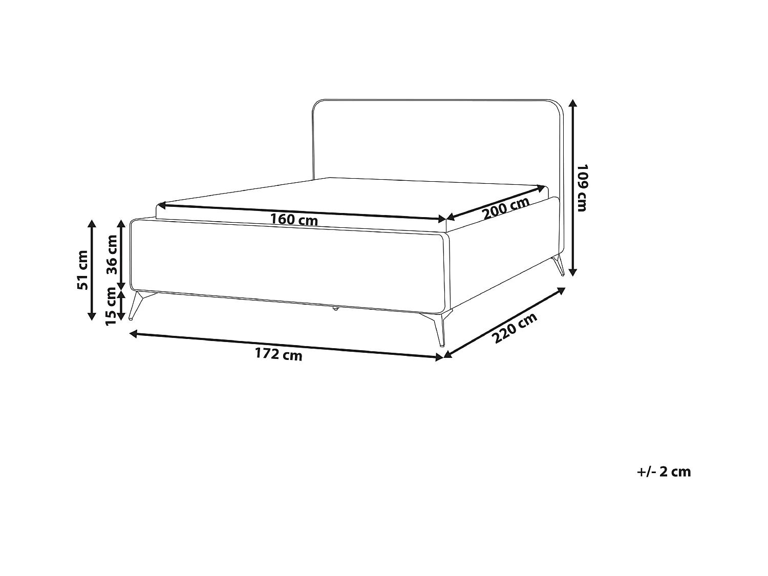 Bett mit Lattenrost Bouclé VALOGNES 160 x 200 cm Cremeweiss