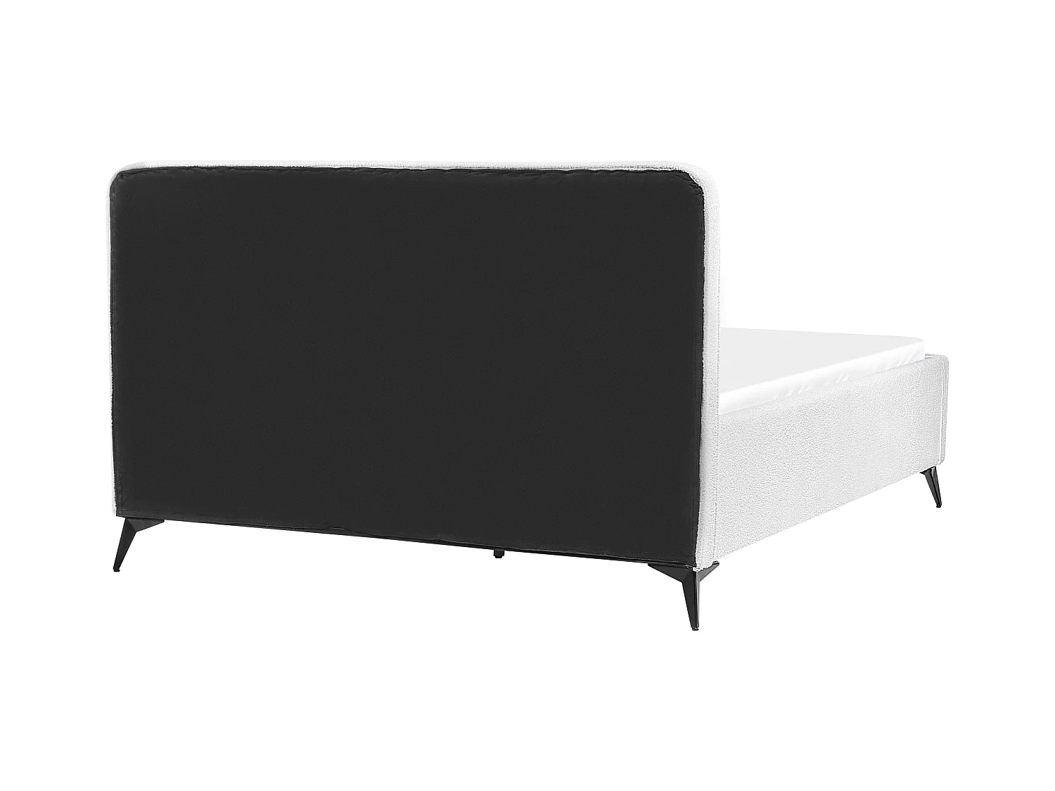 Bett mit Lattenrost Bouclé VALOGNES 160 x 200 cm Cremeweiss