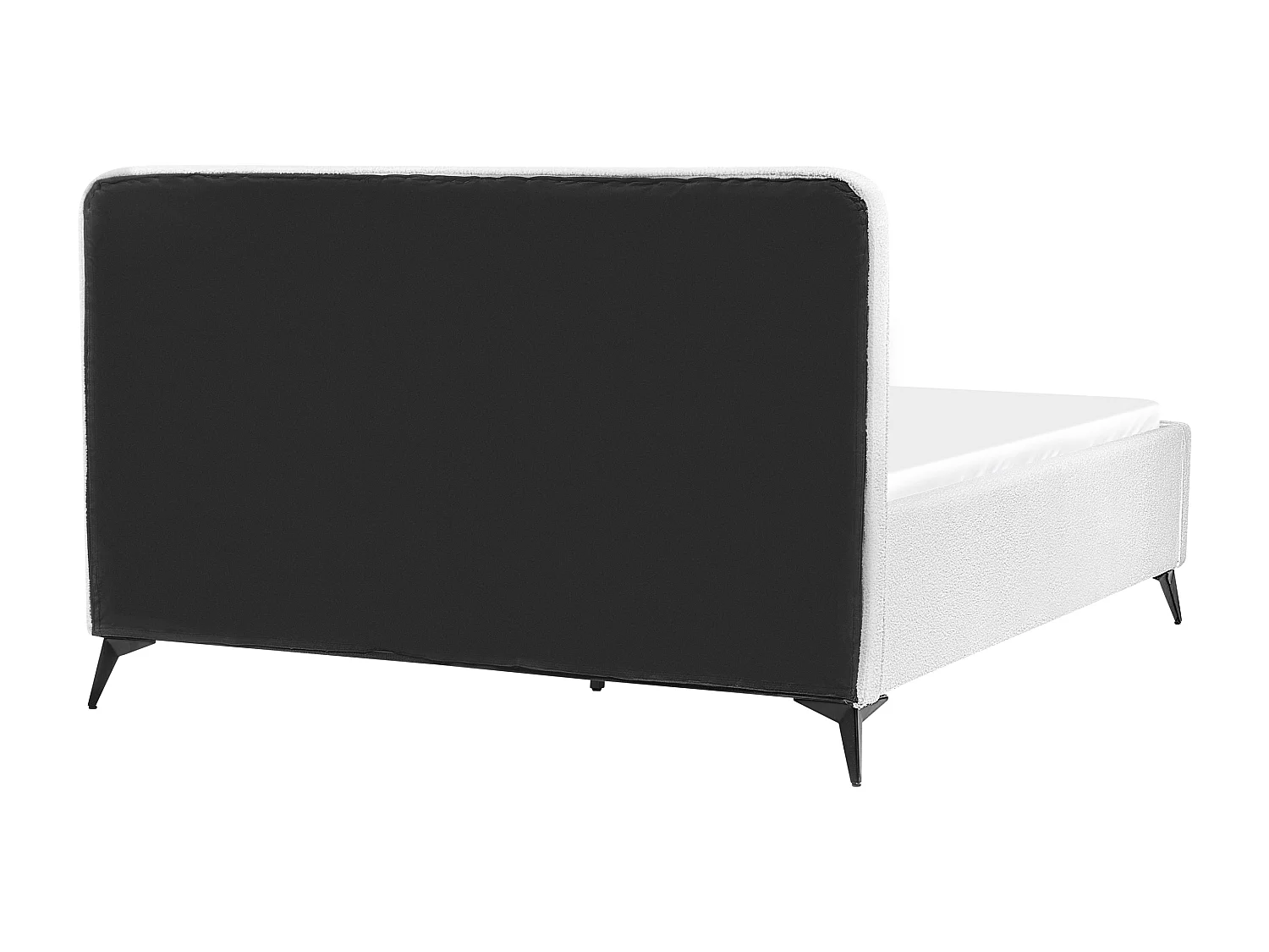 Lit avec sommier Bouclé VALOGNES 160 x 200 cm Blanc cassé