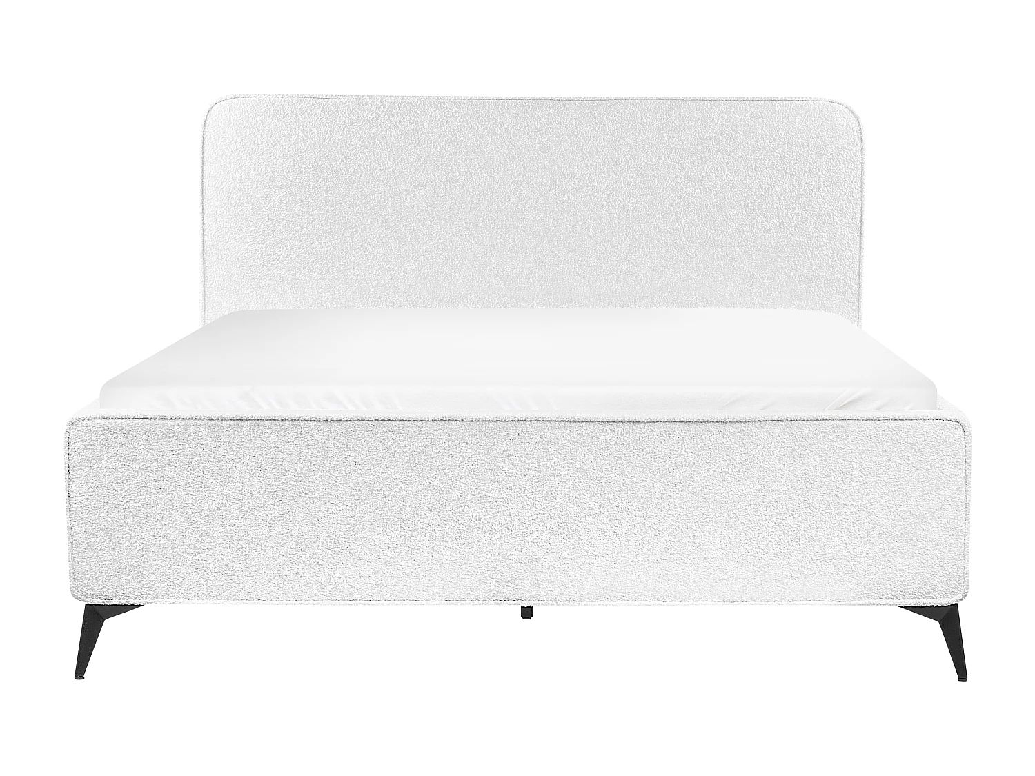 Letto matrimoniale bouclé bianco sporco 160 x 200 cm VALOGNES