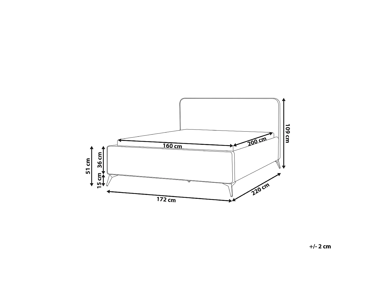Bed Boucle VALOGNES 160 x 200 cm (EU King Size) Off-White