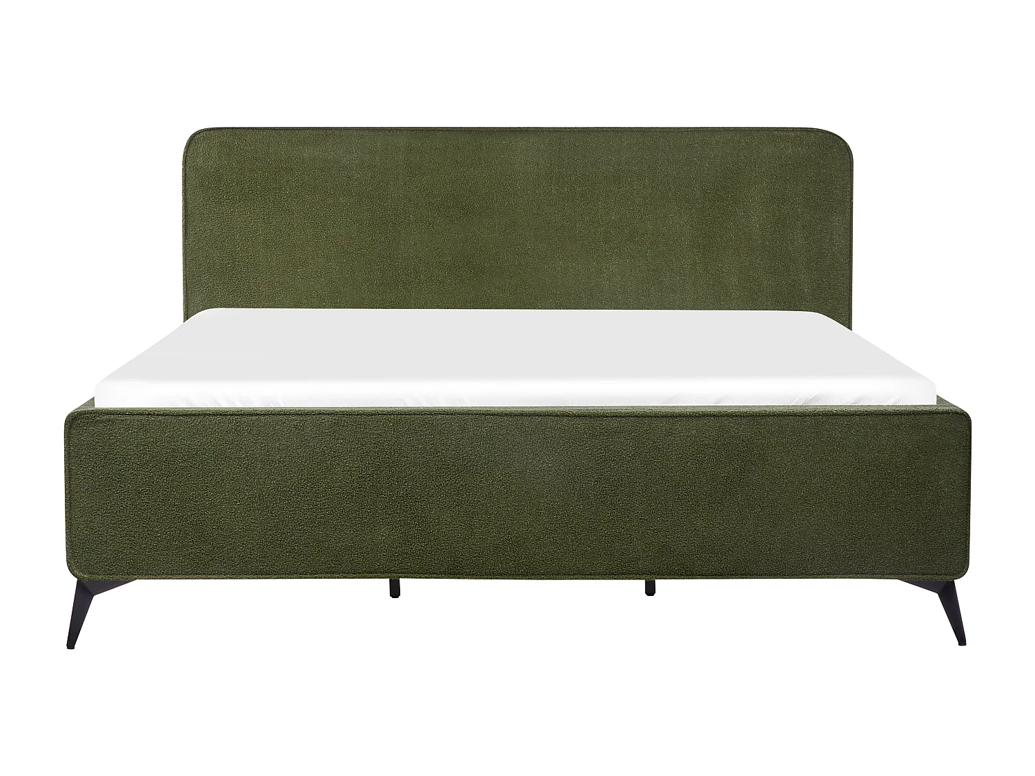 Lit avec sommier Bouclé VALOGNES 180 x 200 cm Vert foncé