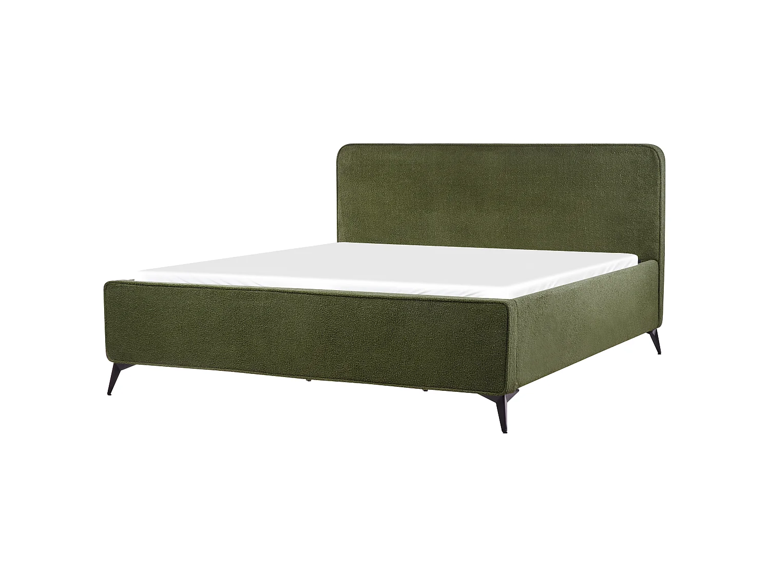 Lit avec sommier Bouclé VALOGNES 180 x 200 cm Vert foncé