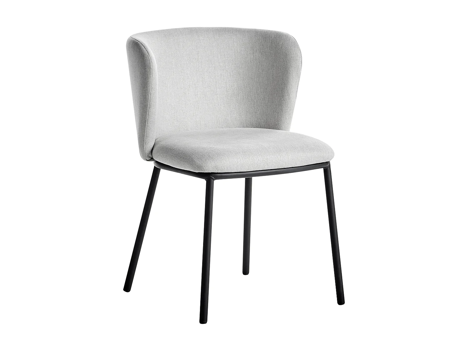 Lot de 2 chaises de salle à manger MINA Tissu Gris clair