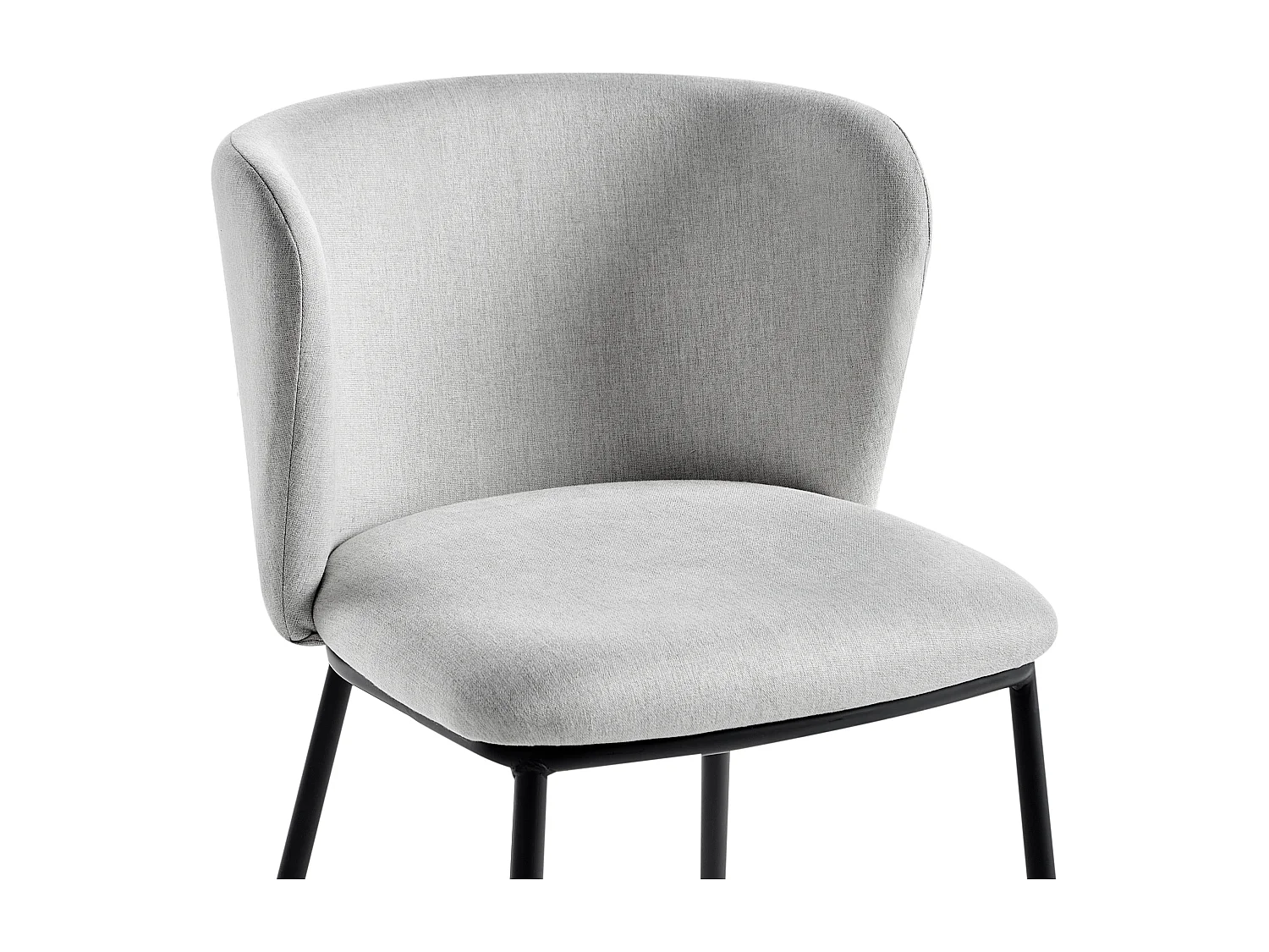 Lot de 2 chaises de salle à manger MINA Tissu Gris clair