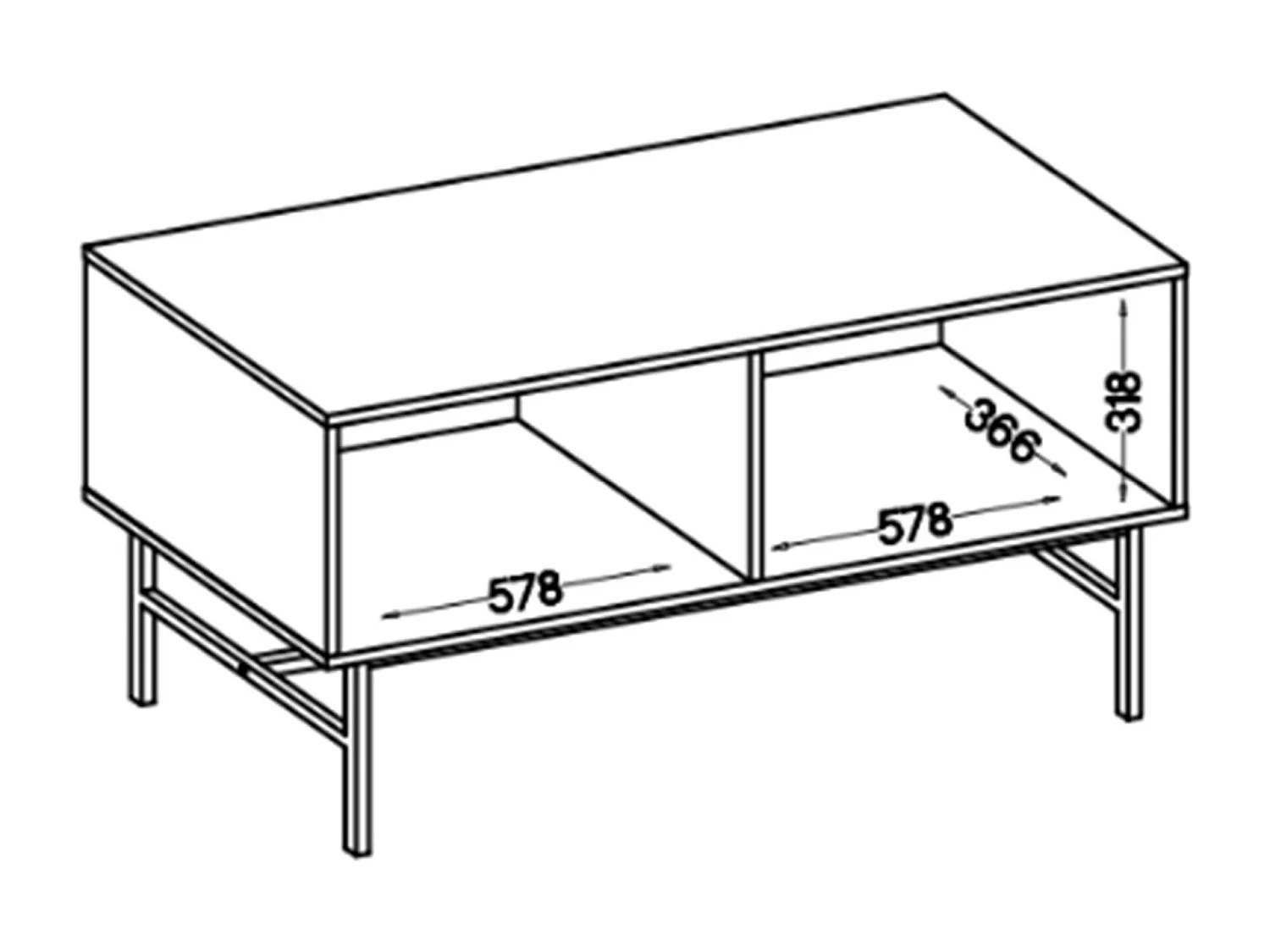 TV-Möbel 2-türig - Sandbeige - 121 cm - OKTIO