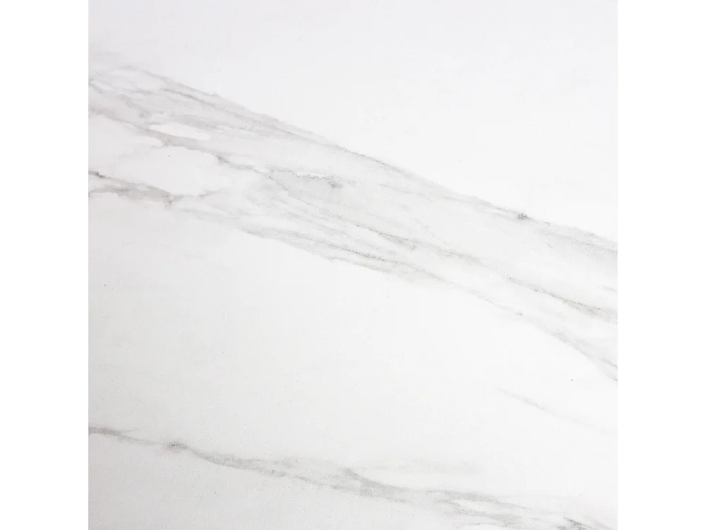 Almira - Table à manger 8 personnes ovale en pierre et bois - Bois foncé