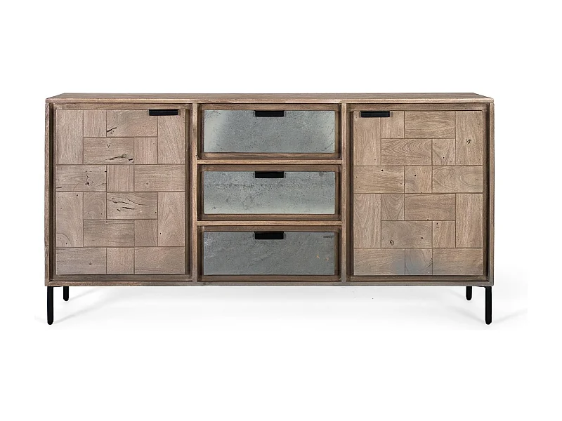 Aparador fabricado en madera de acacia y metal 160cm