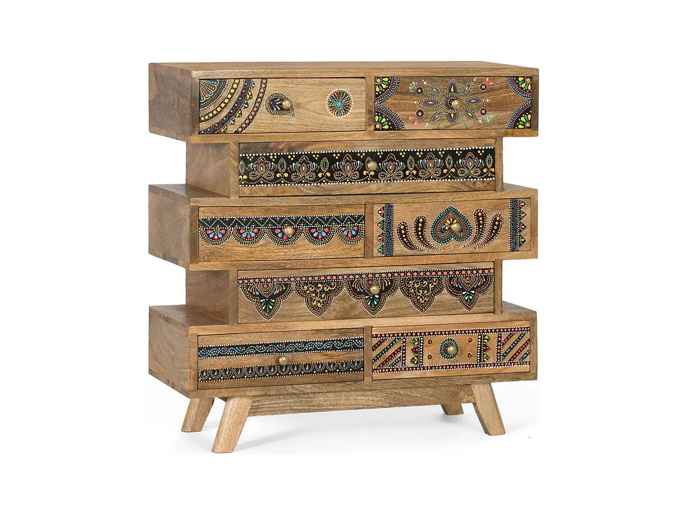Commode réalisée à la main en bois de manguier