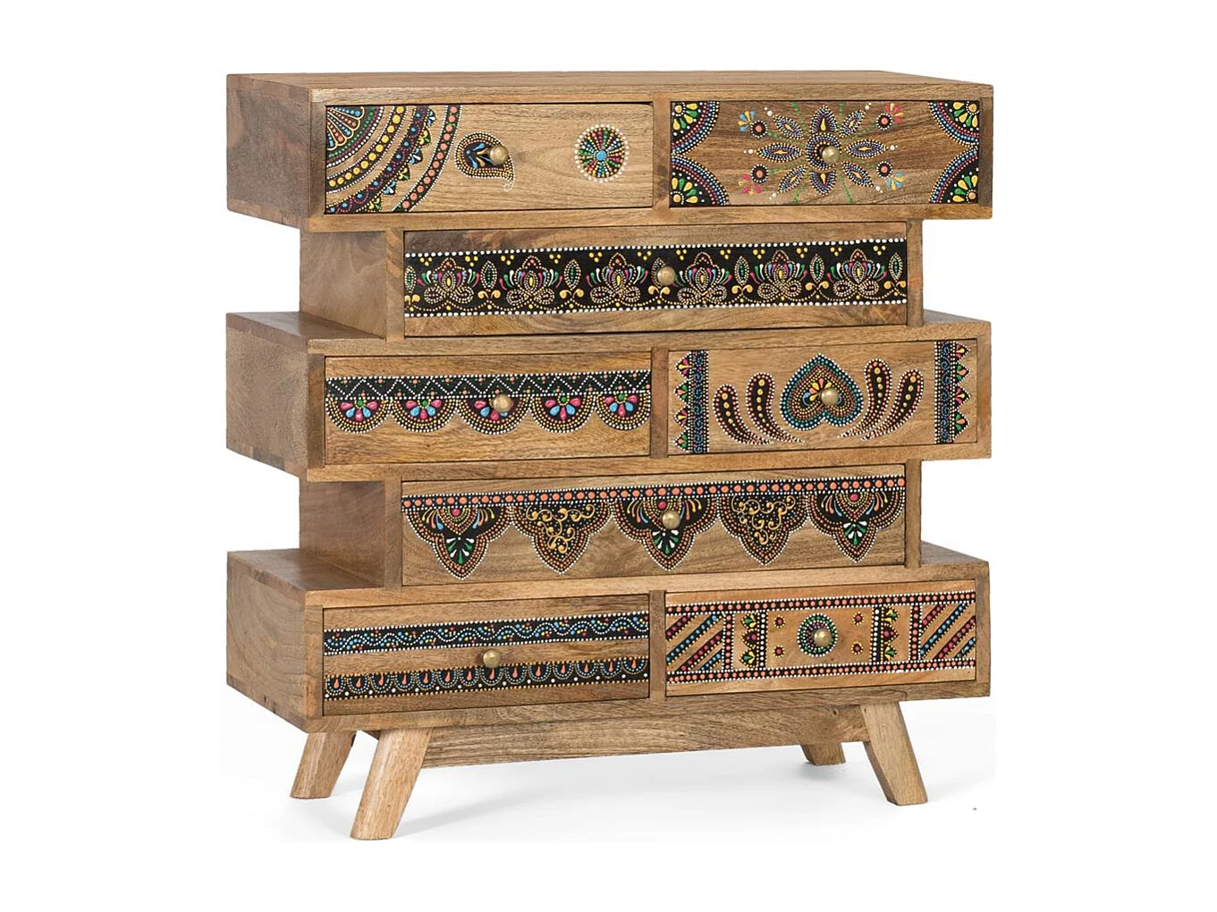 Commode réalisée à la main en bois de manguier