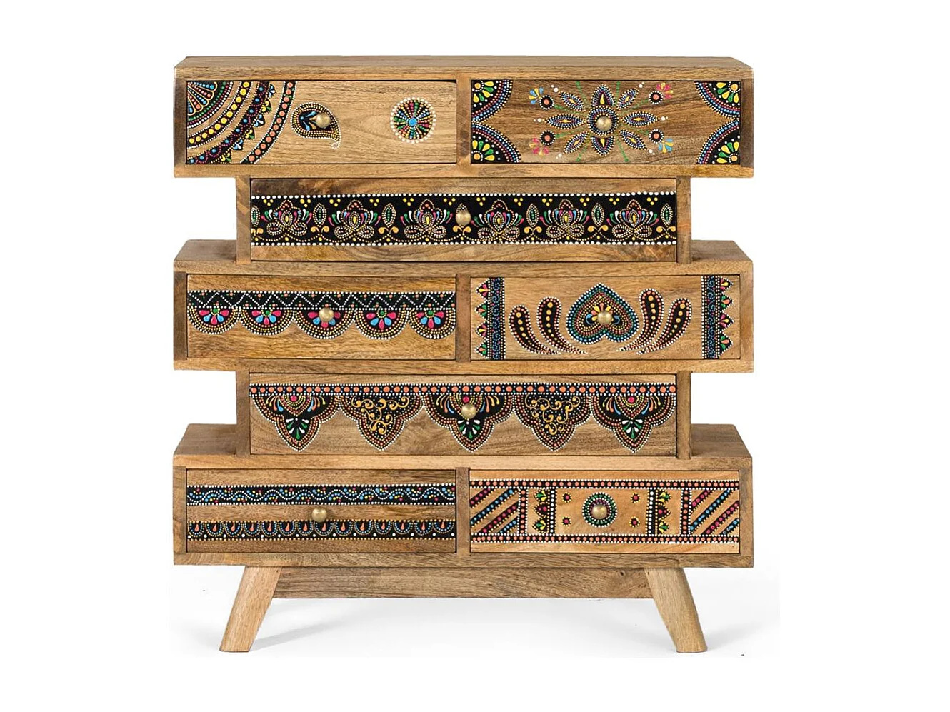 Commode réalisée à la main en bois de manguier