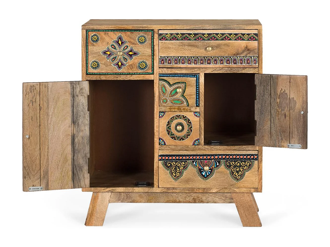 Commode réalisée à la main en bois de manguier