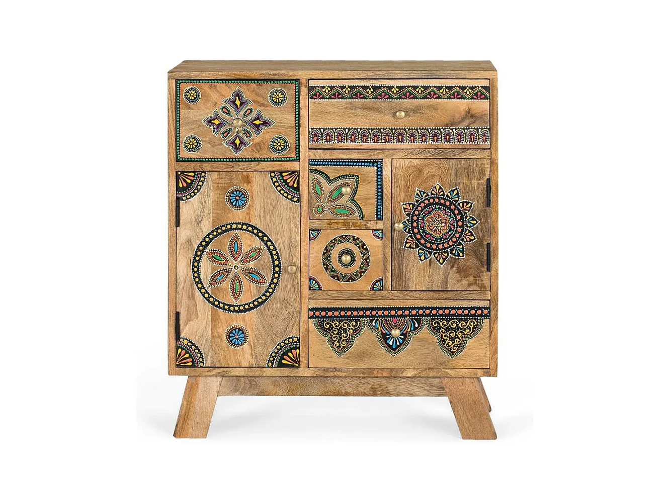 Commode réalisée à la main en bois de manguier