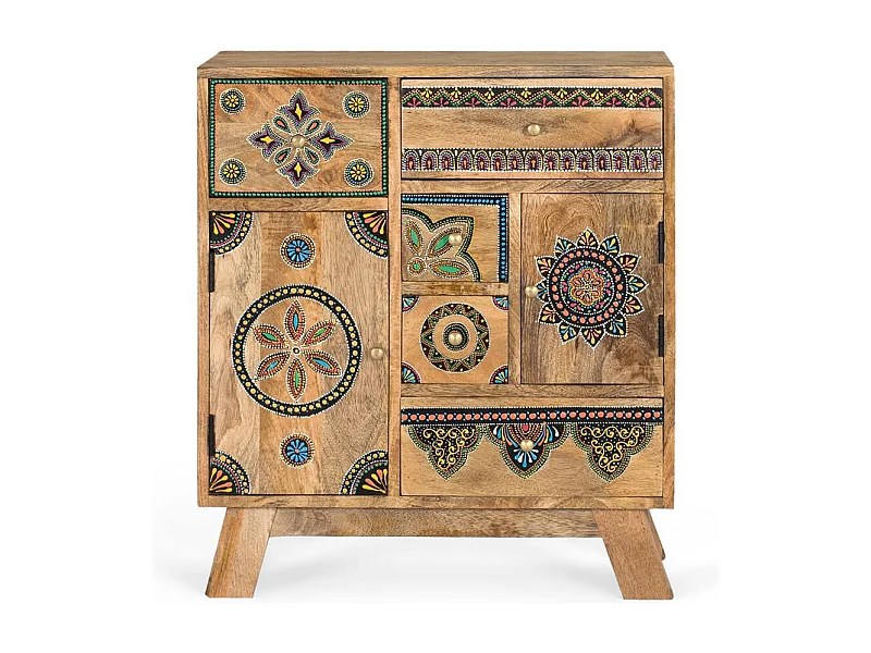 Commode réalisée à la main en bois de manguier