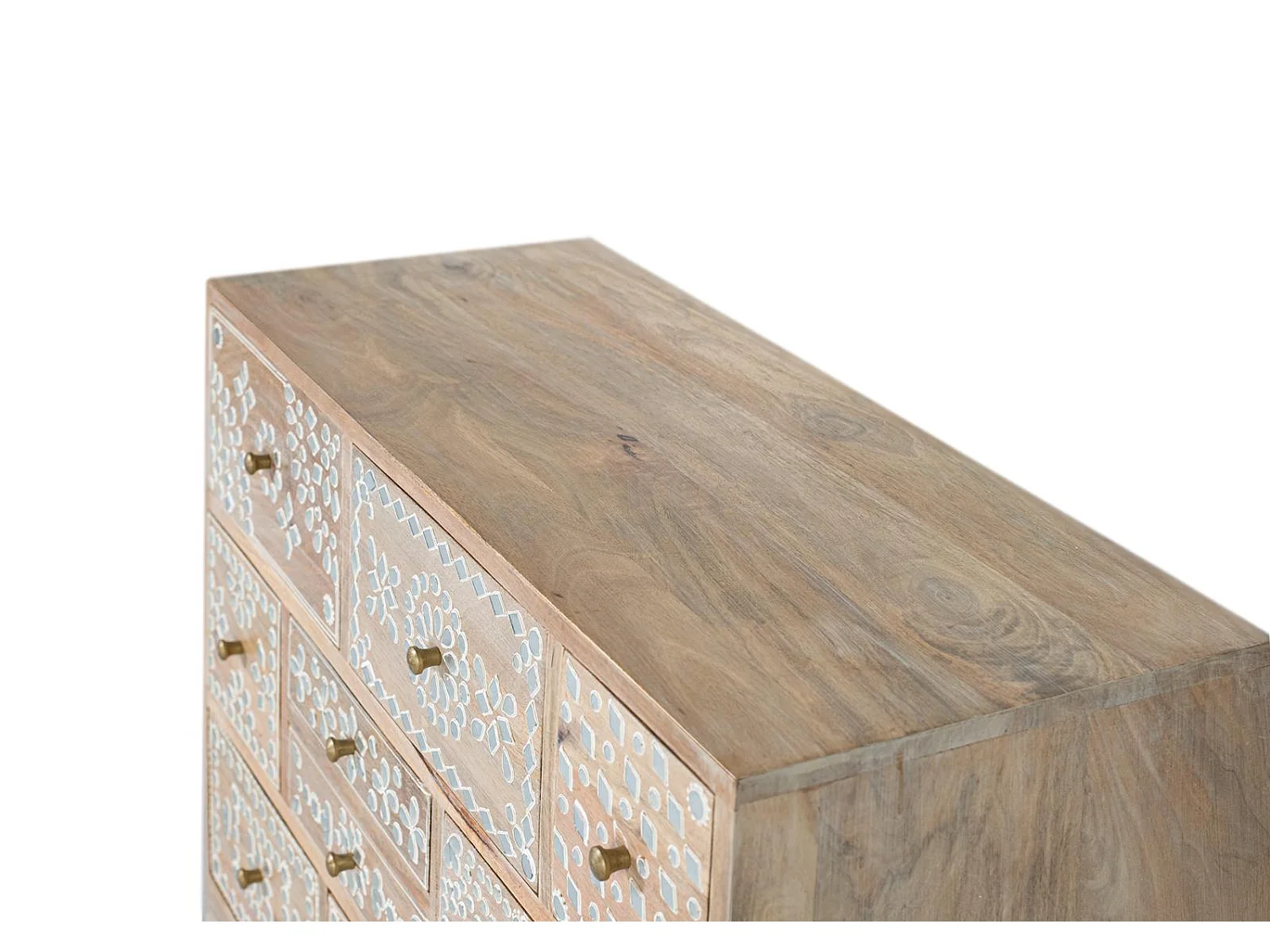 Commode à dix tiroirs en bois de manguier