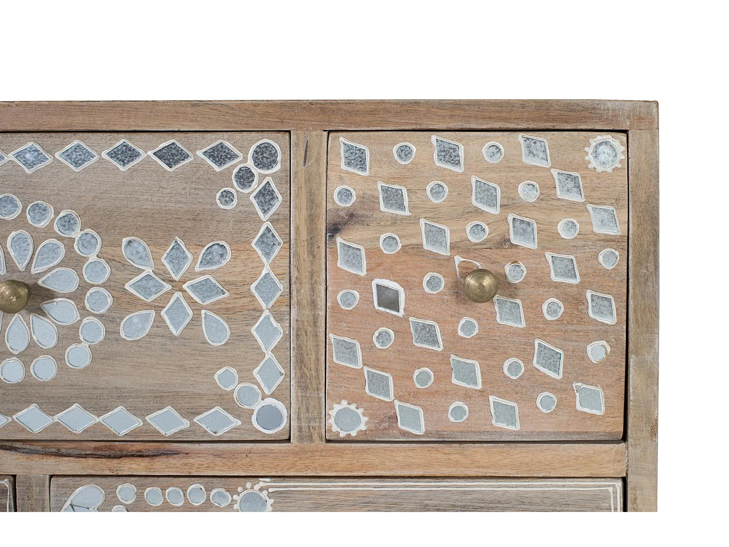 Commode à dix tiroirs en bois de manguier