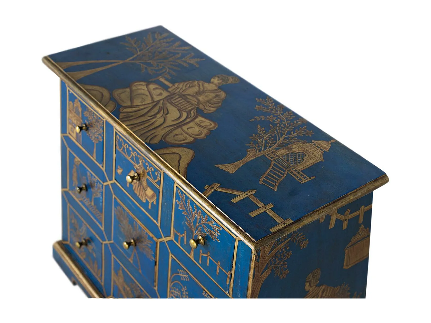 Commode 9 tiroirs fabriquée à la main en bois de manguier et MDF