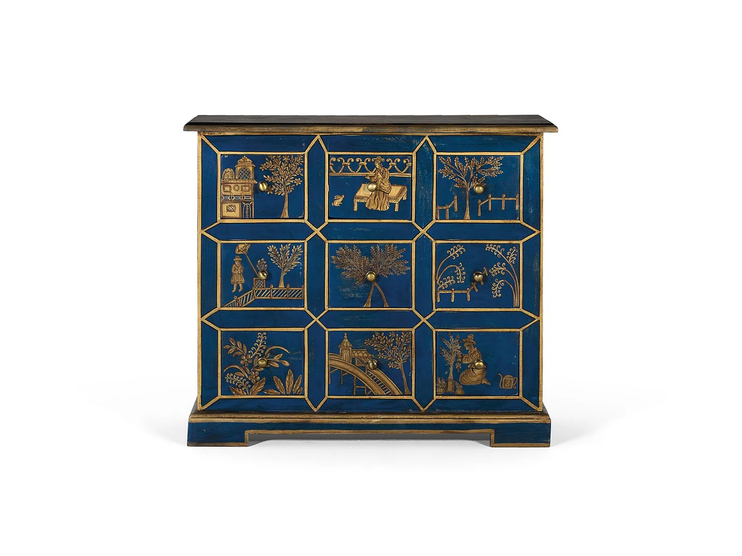 Commode en bois de manguier, MDF 70 cm, style classique moderne - 61 x 70 x 30 cm