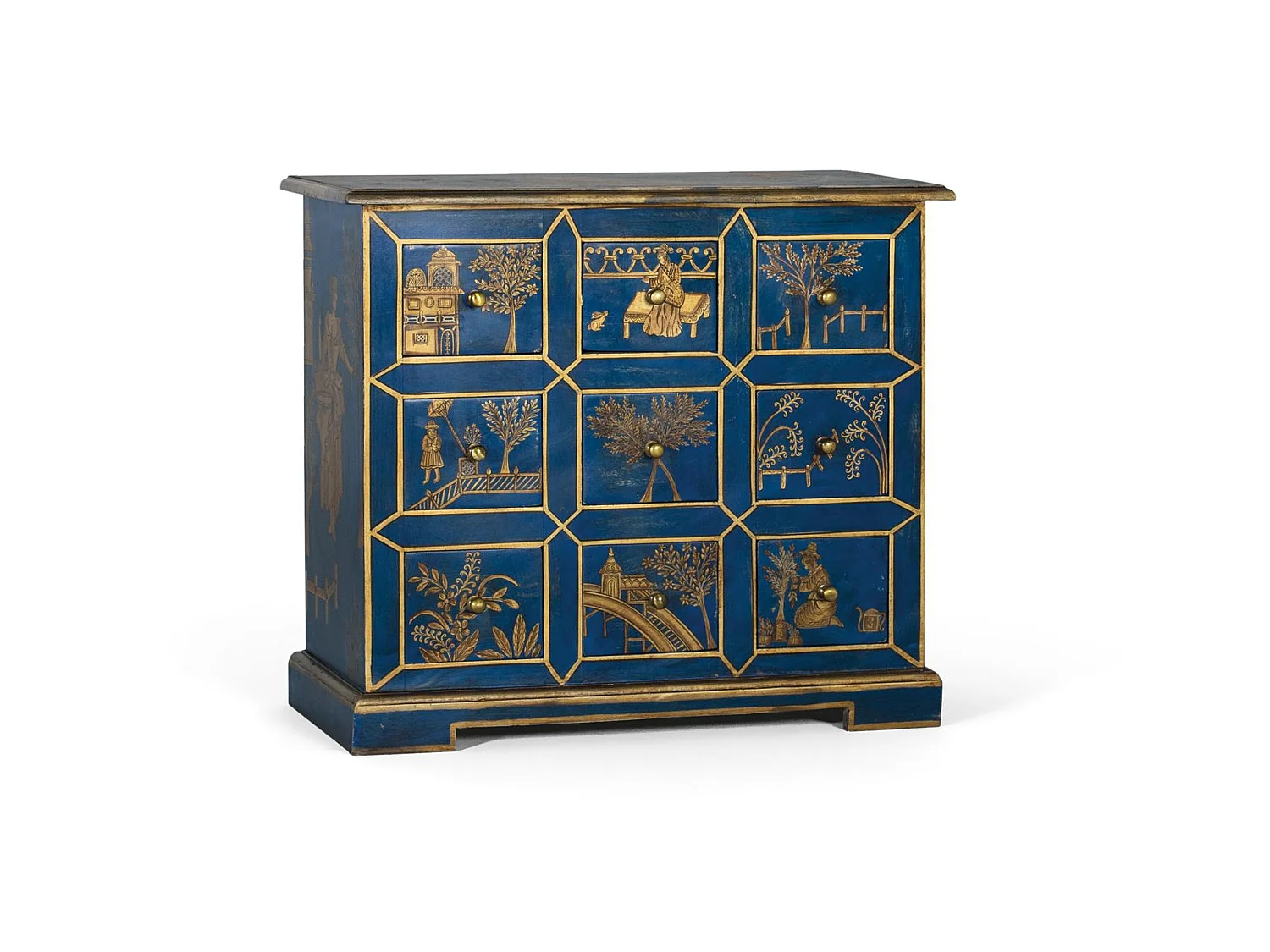 Commode en bois de manguier, MDF 70 cm, style classique moderne - 61 x 70 x 30 cm
