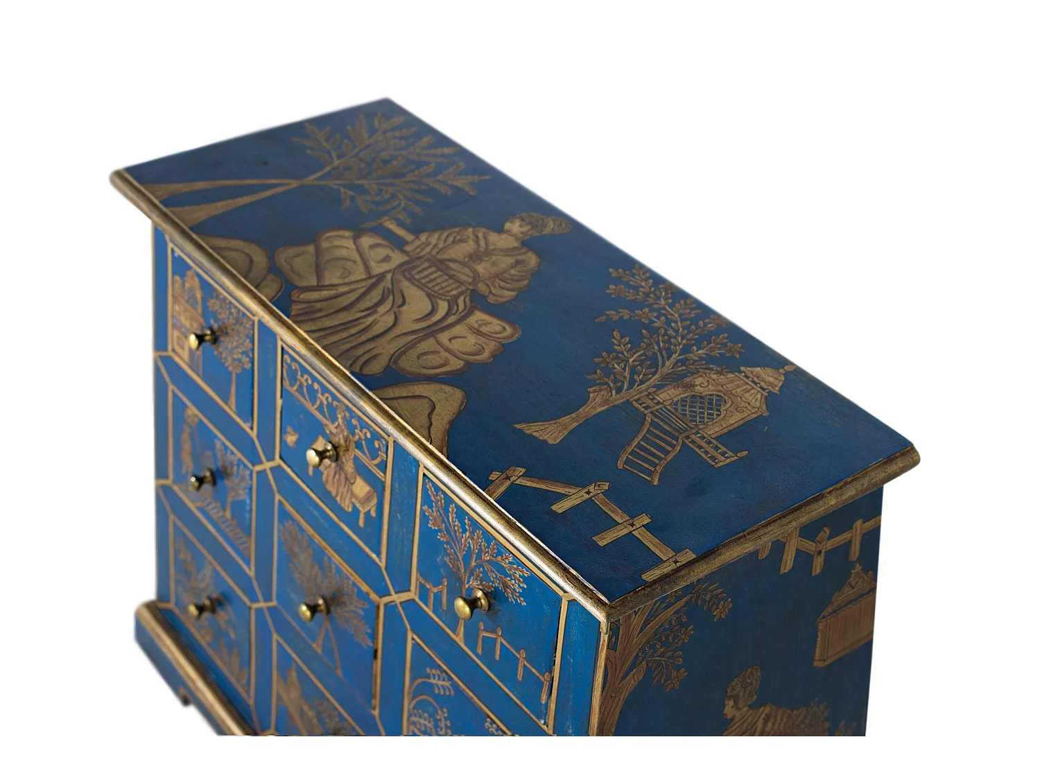 Commode en bois de manguier, MDF 70 cm, style classique moderne - 61 x 70 x 30 cm