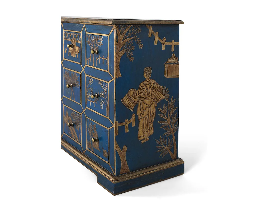 Commode en bois de manguier, MDF 70 cm, style classique moderne - 61 x 70 x 30 cm