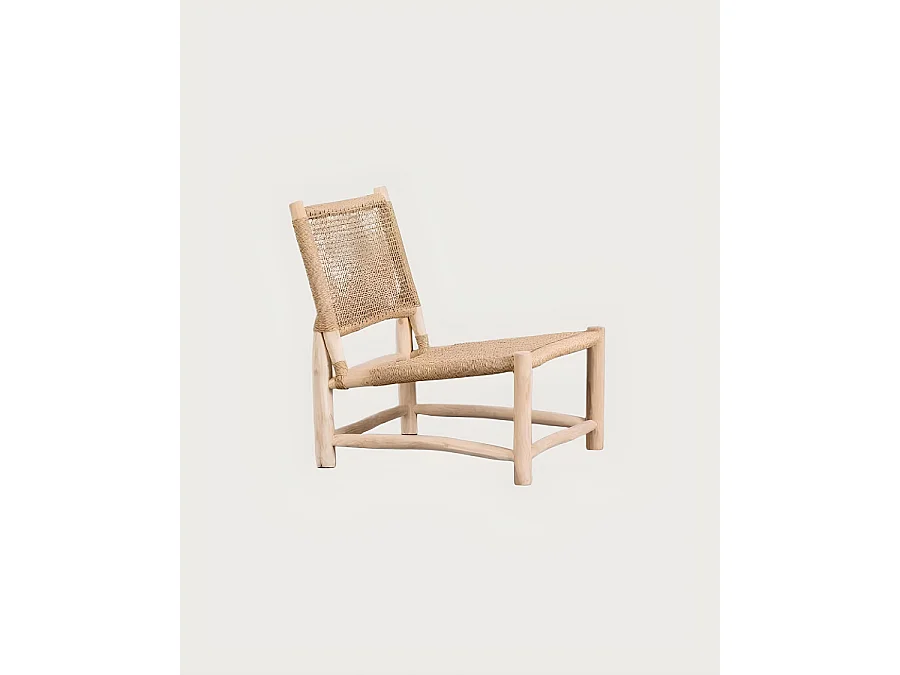 Jaya - Fauteuil de jardin en bois et corde tressée