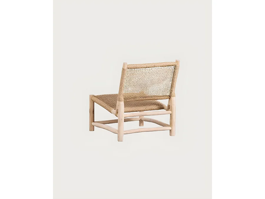 Jaya - Fauteuil de jardin en bois et corde tressée