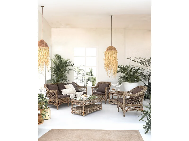 Asri - Salon de jardin en rotin Kubu 4 places