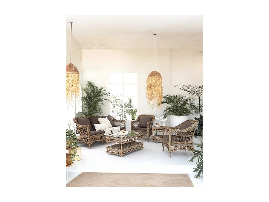 Asri - Salon de jardin en rotin Kubu 4 places