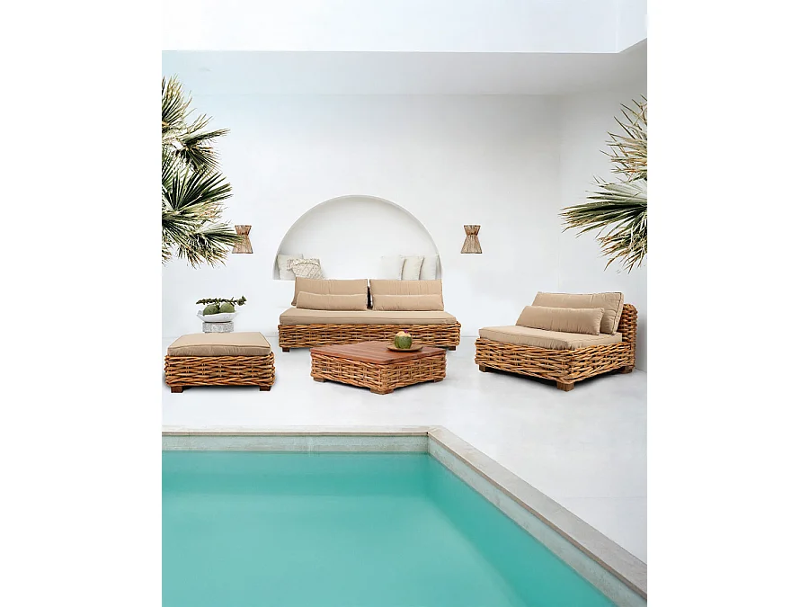 Sunda - Salon de jardin en rotin tressé