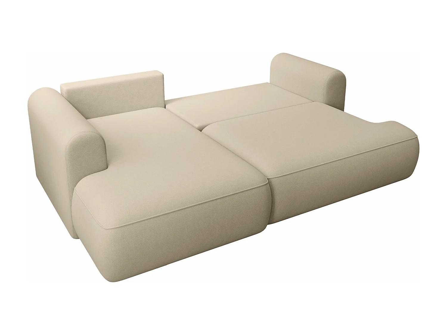 Hoekbank - in lichtbeige fluweel - linkerzijde - OVO MINI