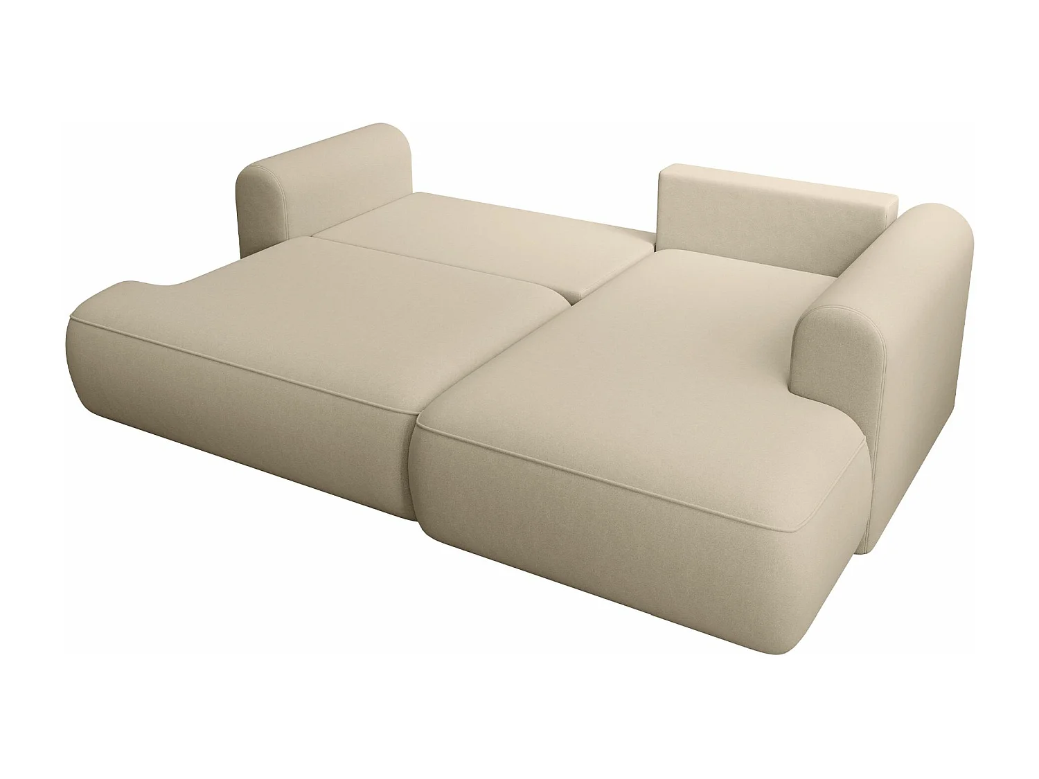 Hoekbank - in lichtbeige fluweel - rechterzijde - OVO MINI