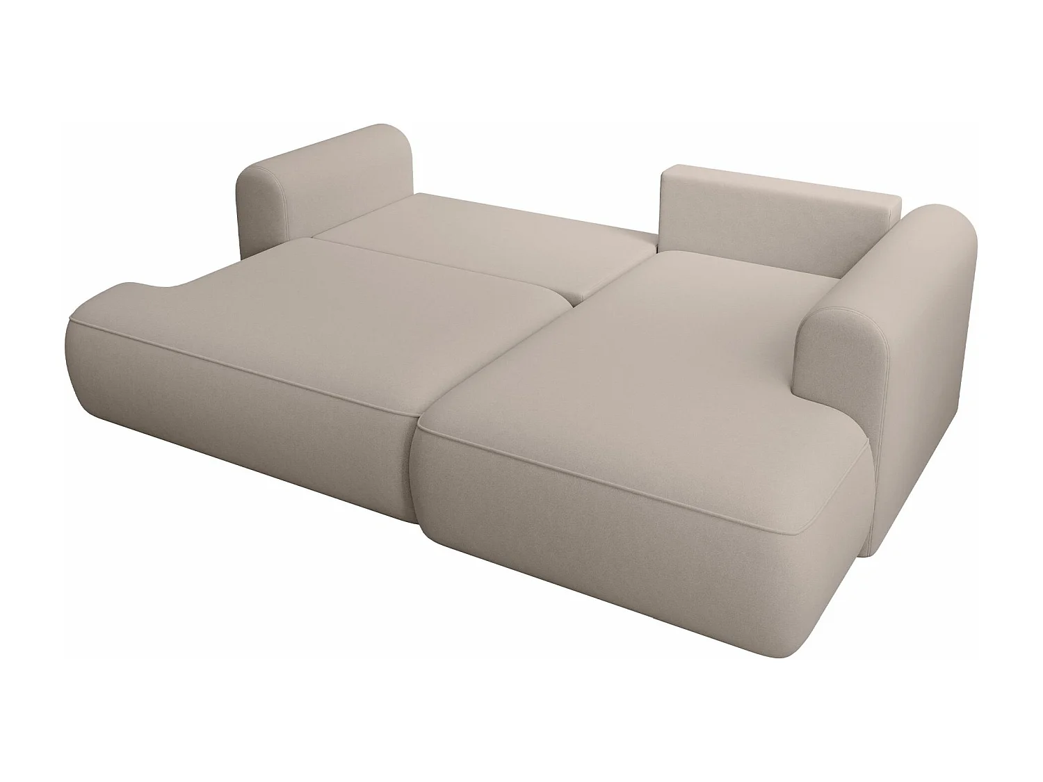 Eckschlafsofa rechtsseitig mit Stauraum - Easy-Clean-Samtbezug - grau - OVO MINI