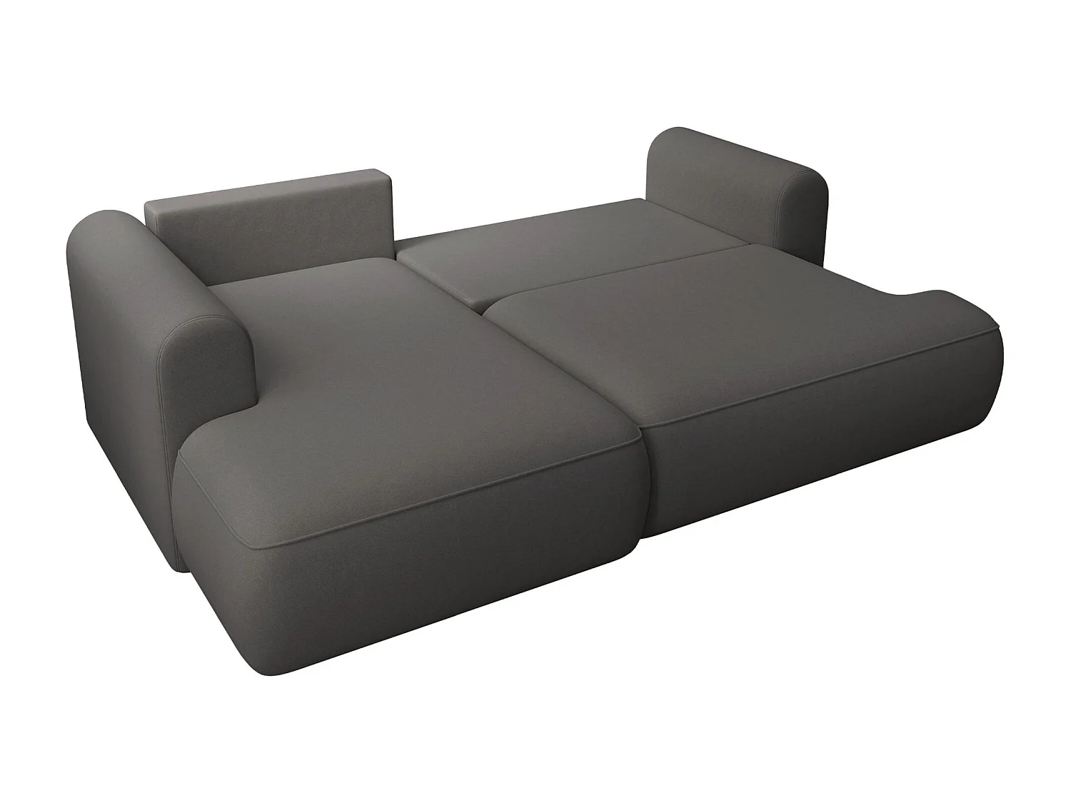 Canapé d'angle convertible - en velours gris foncé - côté gauche- OVO MINI