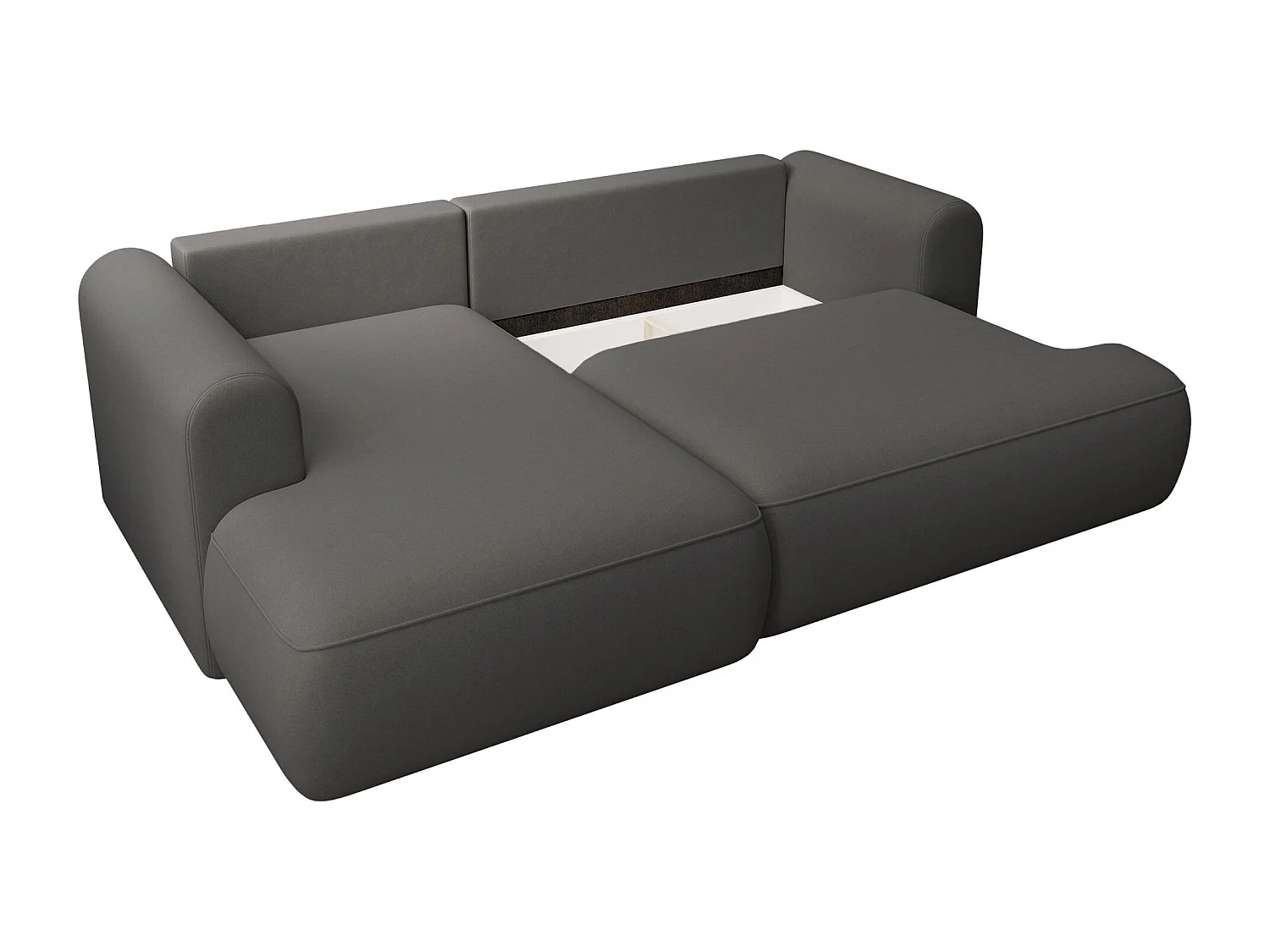 Canapé d'angle convertible - en velours gris foncé - côté gauche- OVO MINI