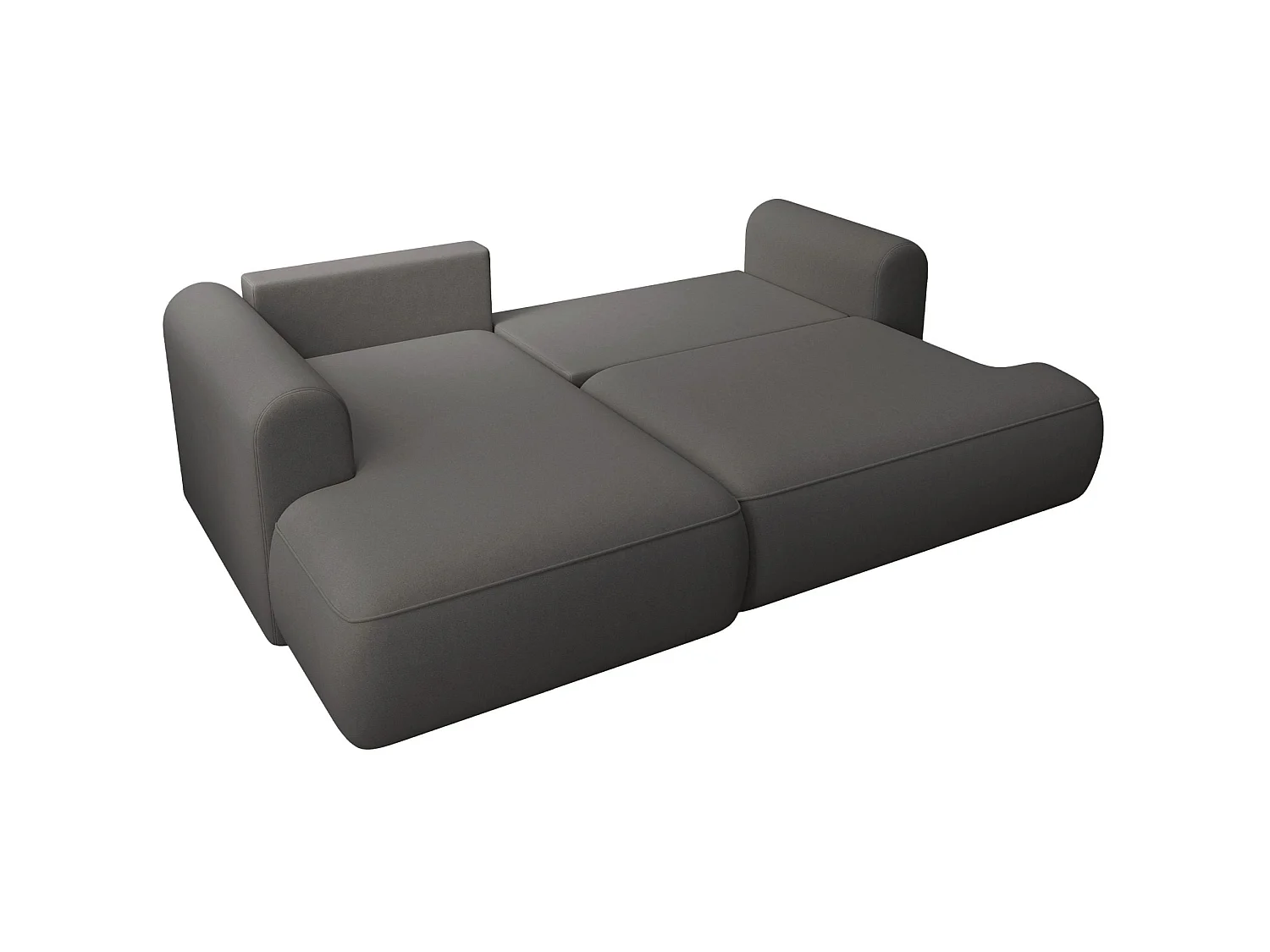Canapé d'angle convertible - en velours gris foncé - côté gauche- OVO MINI