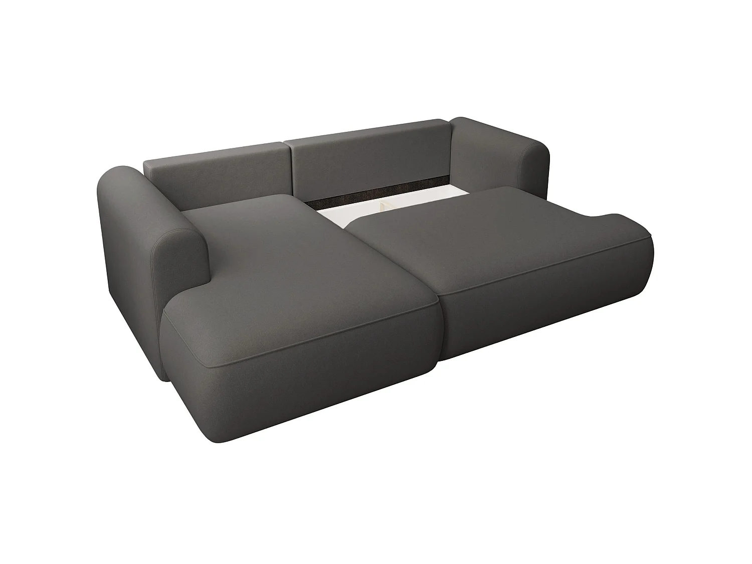 Canapé d'angle convertible - en velours gris foncé - côté gauche- OVO MINI