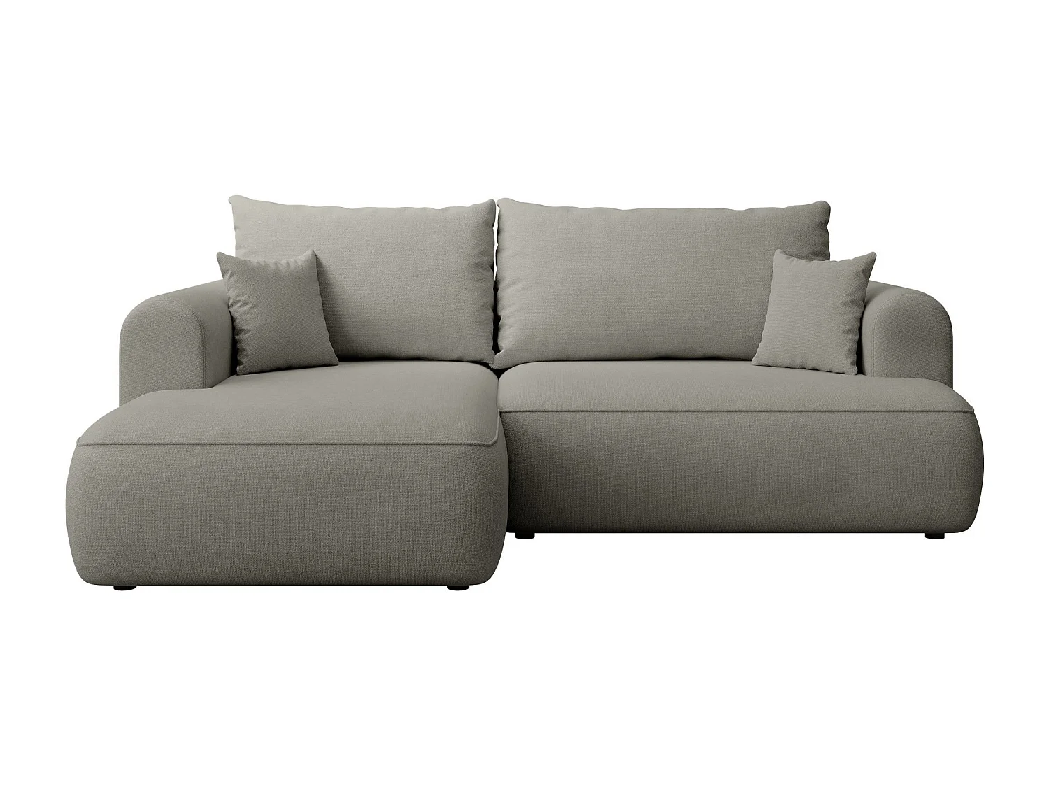 Canapé d'angle convertible- chenille gris clair - côté gauche - OVO MINI