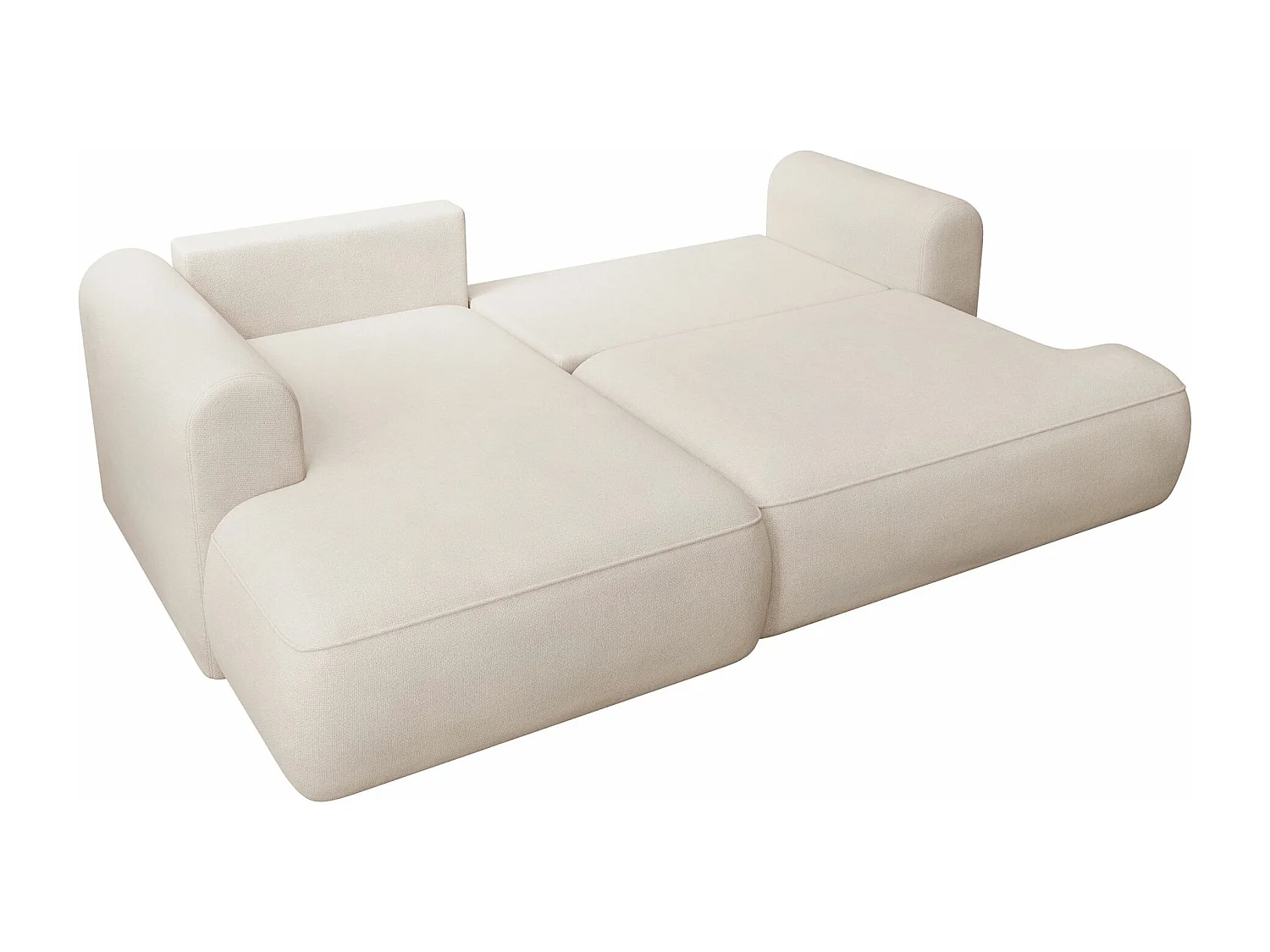 Canapé d'angle convertible- chenille crème - côté droit - OVO MINI