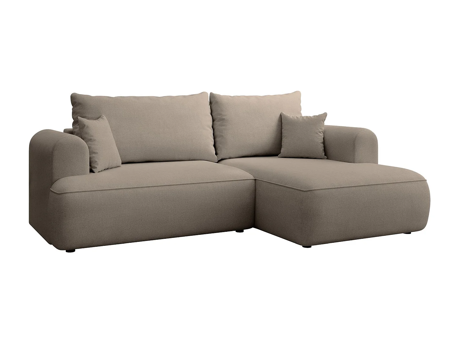 Canapé d'angle convertible- gris-beige - côté droit- OVO MINI