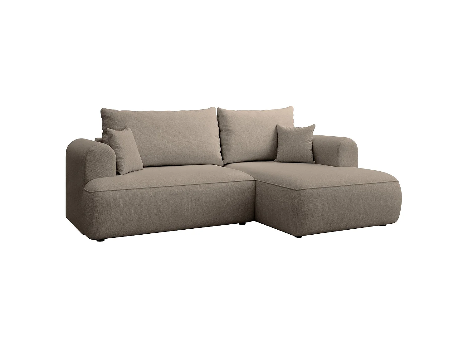 Canapé d'angle convertible- gris-beige - côté droit- OVO MINI