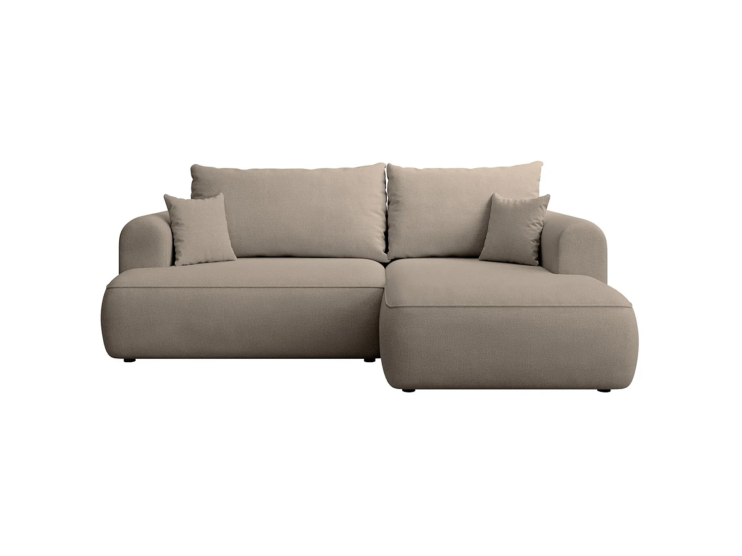 Canapé d'angle convertible- gris-beige - côté droit- OVO MINI
