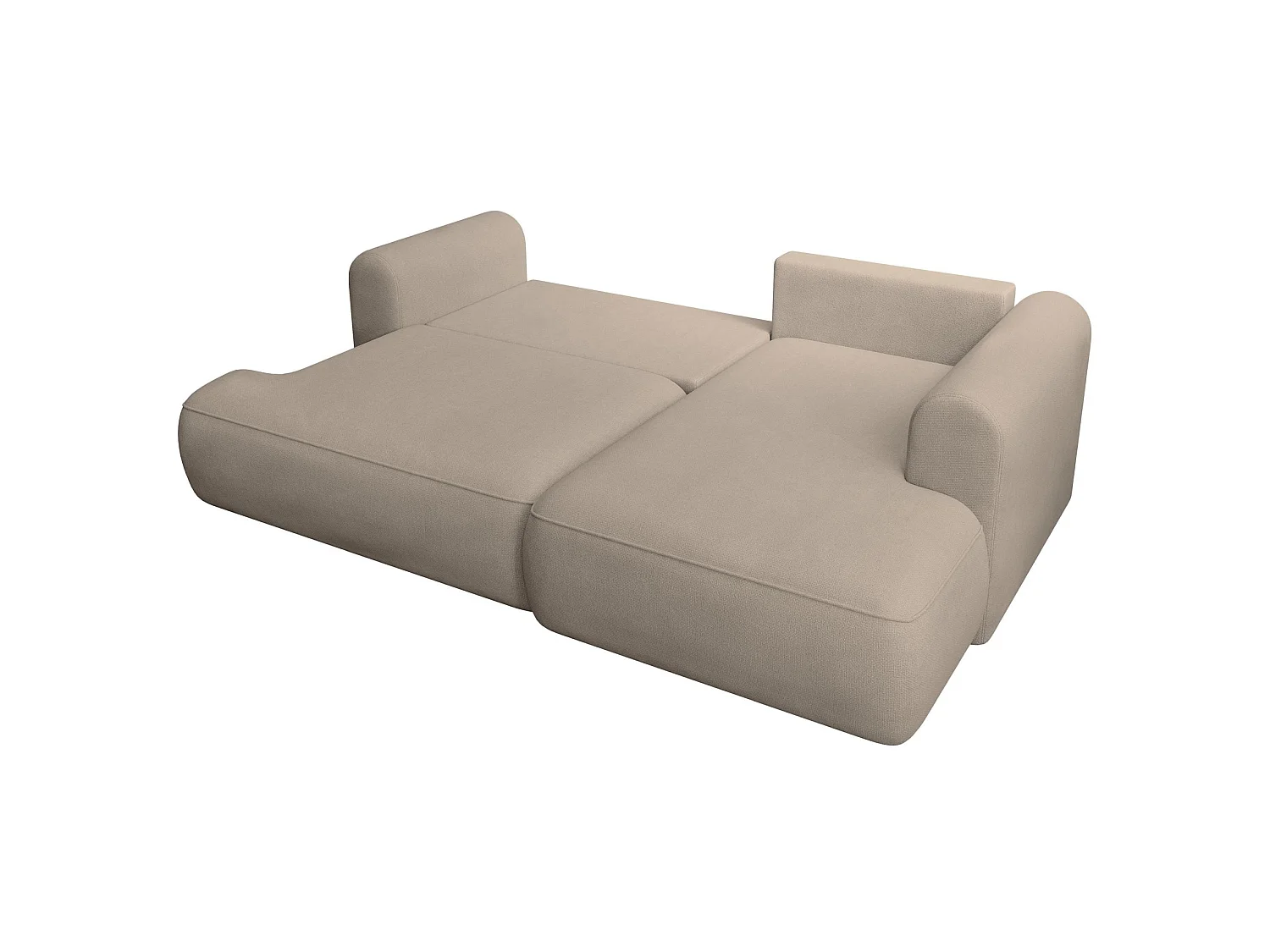 Canapé d'angle convertible- gris-beige - côté droit- OVO MINI