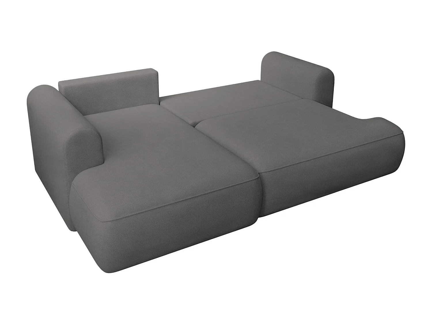 Canapé d'angle convertible- chenille gris foncé - côté gauche - OVO MINI